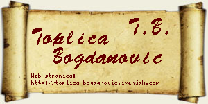 Toplica Bogdanović vizit kartica